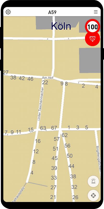 Karte mit Hausnummern